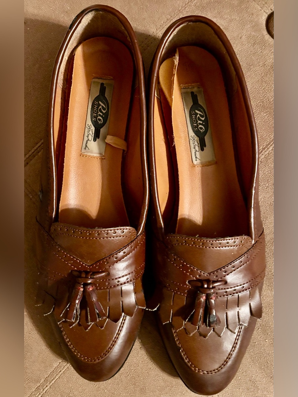 Rio Brown Tassel Flat Size 10